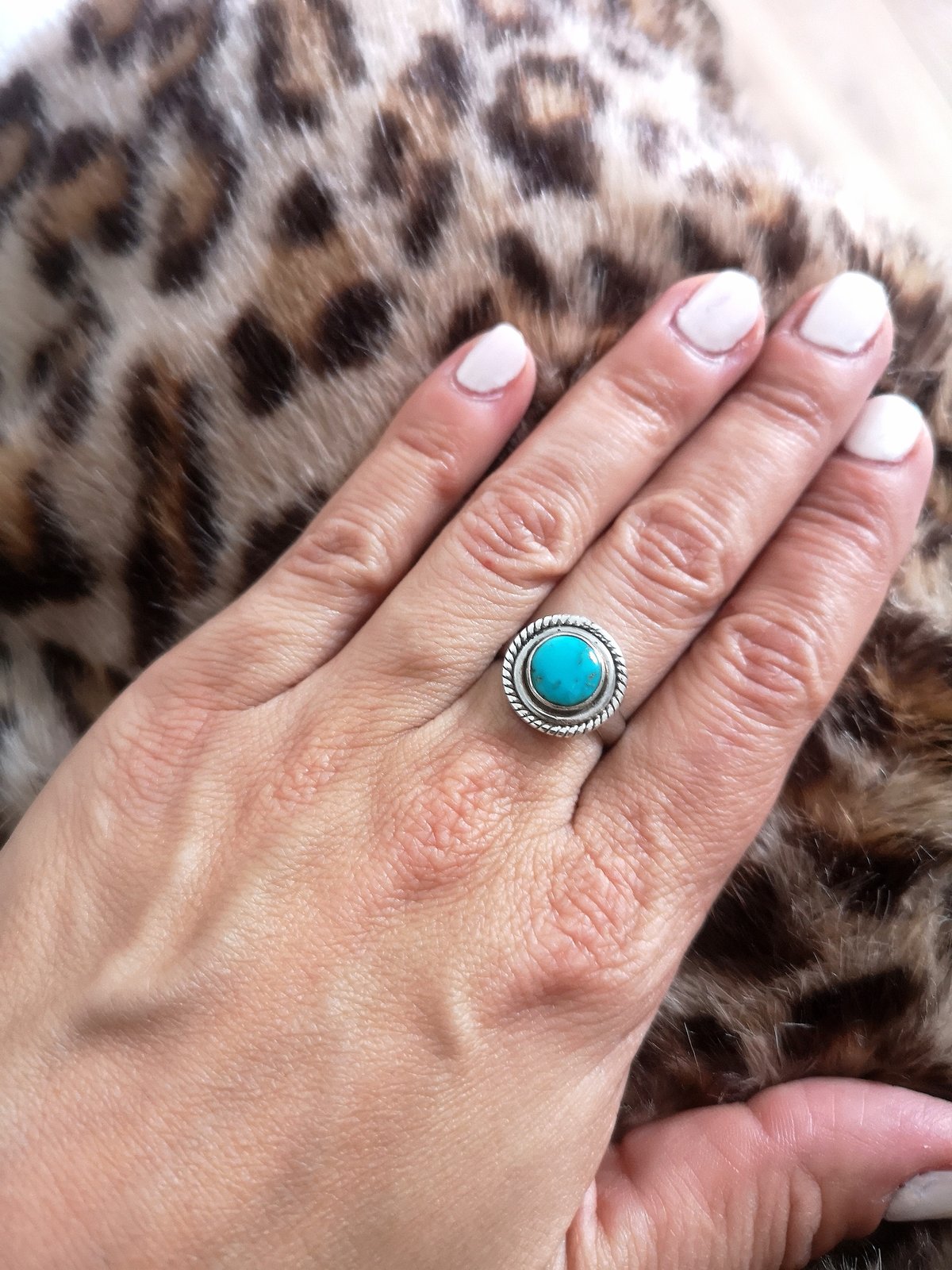 Image of Bague turquoise du tibet - taille 56 - ref. 6083