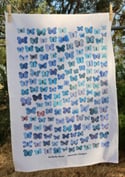 Butterfly Blues Premium Cotton Linen Tea Towel