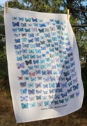 Butterfly Blues Premium Cotton Linen Tea Towel