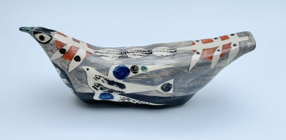Image of Lionel,a handbuilt , earthenware bird