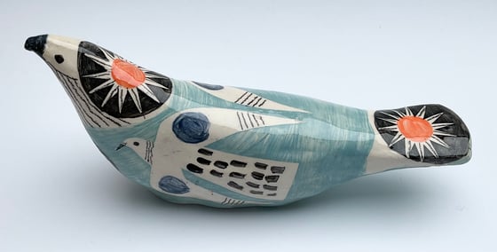 Image of Bianca , a handbuilt earthenware bird