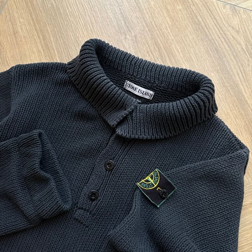 Image of 1990s Stone Island Heavweight 1/4 Button Up Sweatshirt, Size XL