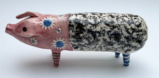 Image of Edward , a handbuilt earthenware pig