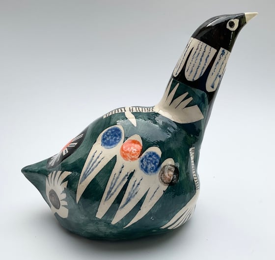 Image of Lord Plum , a hand built earthenware bird