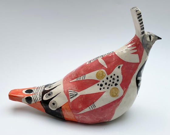 Image of Lavinia , a handbuilt earthenware bird