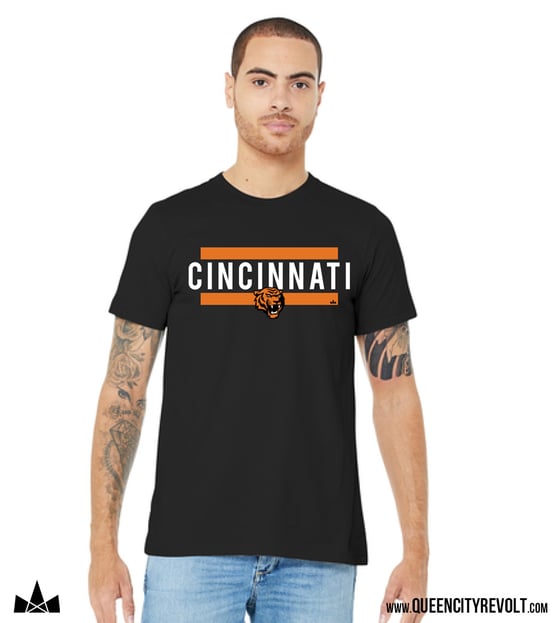 Image of Cincinnati Football Block Tee, Black
