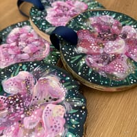 Image 2 of Flower Wood Slice Ornament - A2