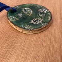 Image 4 of Flower Wood Slice Ornament - A2