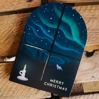Image 3 of Merry Christmas Aurora Card by Charis Raine Illustration