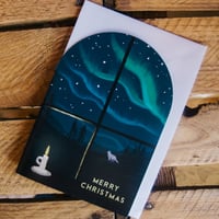 Image 5 of Merry Christmas Aurora Card by Charis Raine Illustration