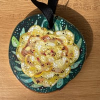 Image 1 of Flower Wood Slice Ornament - D3