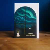 Image 4 of Merry Christmas Aurora Card by Charis Raine Illustration