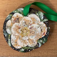 Image 3 of Flower Wood Slice Ornament - C2