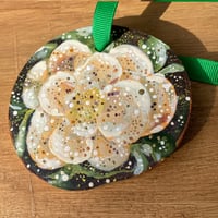 Image 4 of Flower Wood Slice Ornament - C2