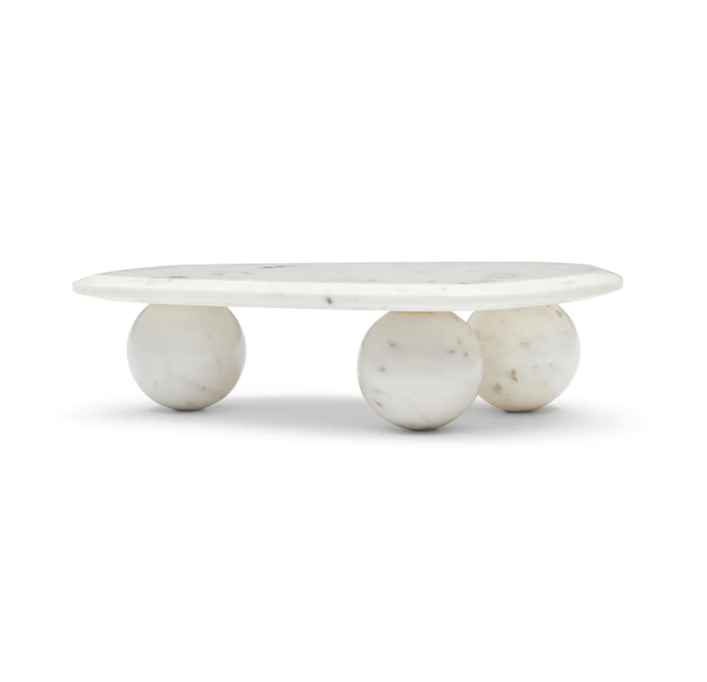 Image of Marble Ball Platter White 