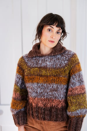 Image of Lynden kid Mohair Sweater (Limited in colour Sable variegated)