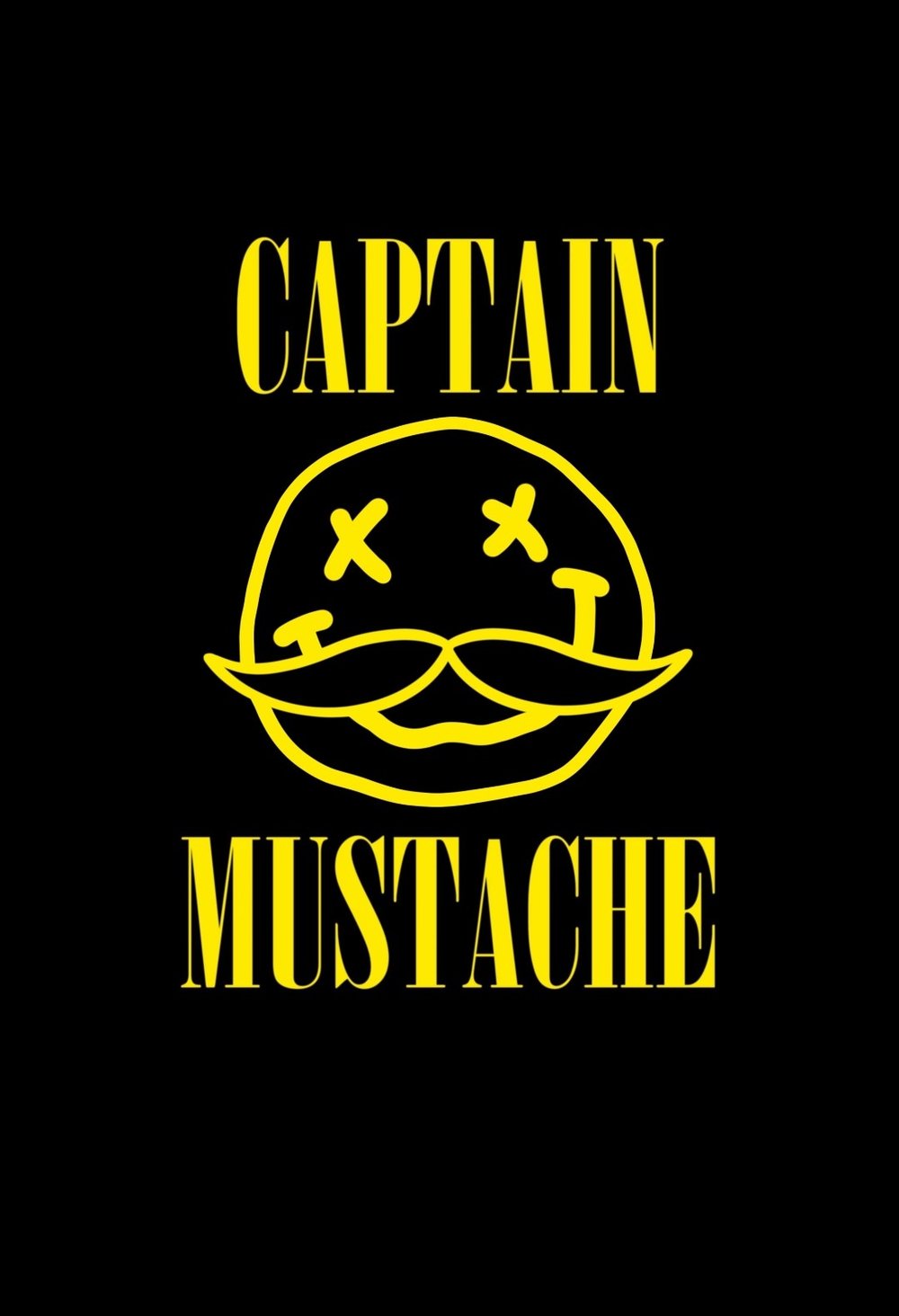 Image of Never Mind Captain Mustache Tshirt Medium