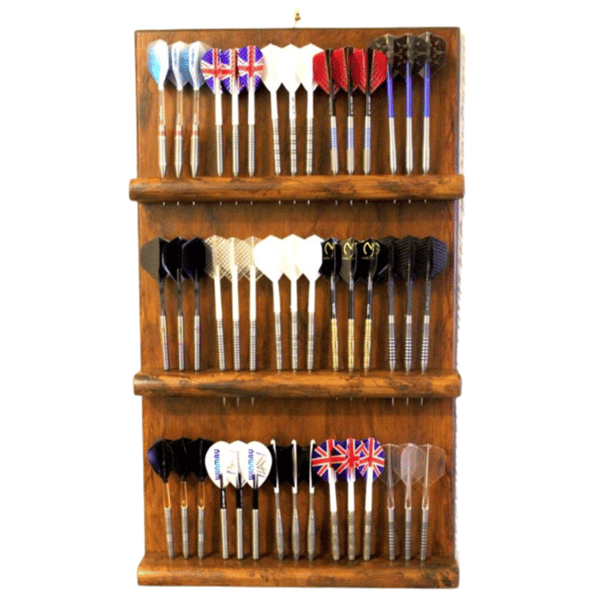 Image of  Handcrafted Darts Holder Holds 15 Sets Rustic Style 