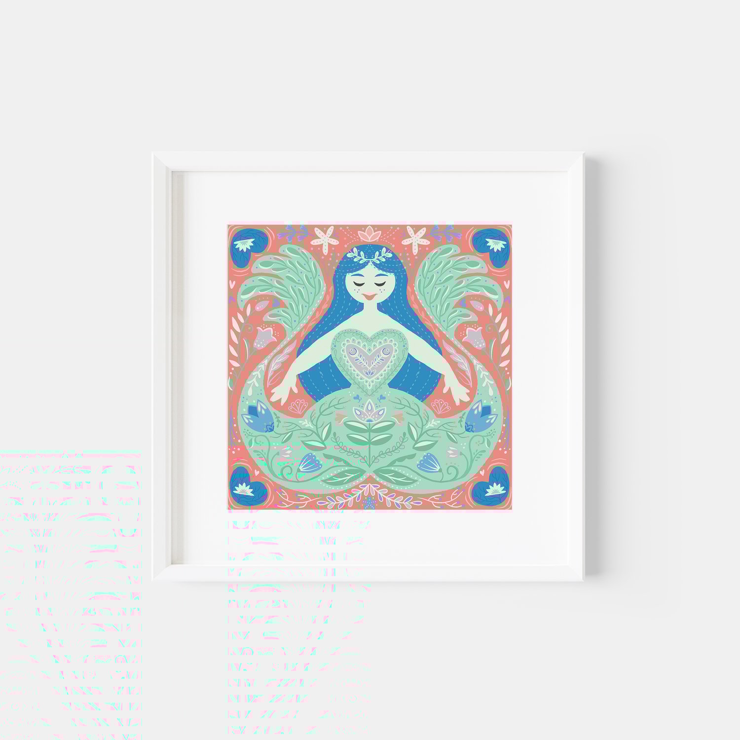 "Peach Mermaid" Artist Print