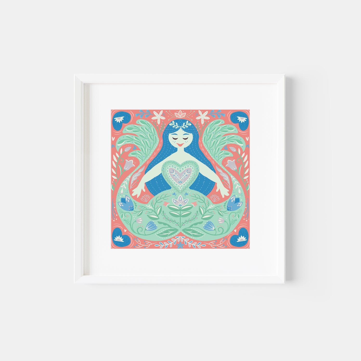 "Peach Mermaid" Artist Print