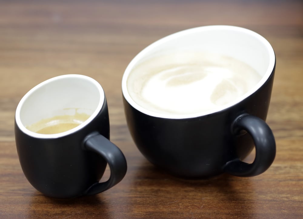 Image of The Offero style 8oz/3oz Espresso and Latte coffee cups Matte Black