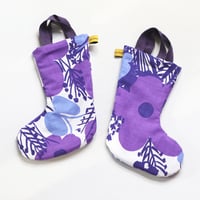 Image 1 of vera neumann flowers butterfly purple COURTNEYCOURTNEY vintage fabric boot rainboot stocking 