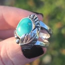 Image 3 of Small Fox Turquoise Handmade Sterling Silver Ring 