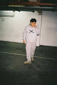 Image 2 of 'X-Logo Hood' Pullover, Gray Marle