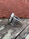 WL&A Handmade Heavy Ingot Black Jack Ribbon Turquoise Ring - Size 11