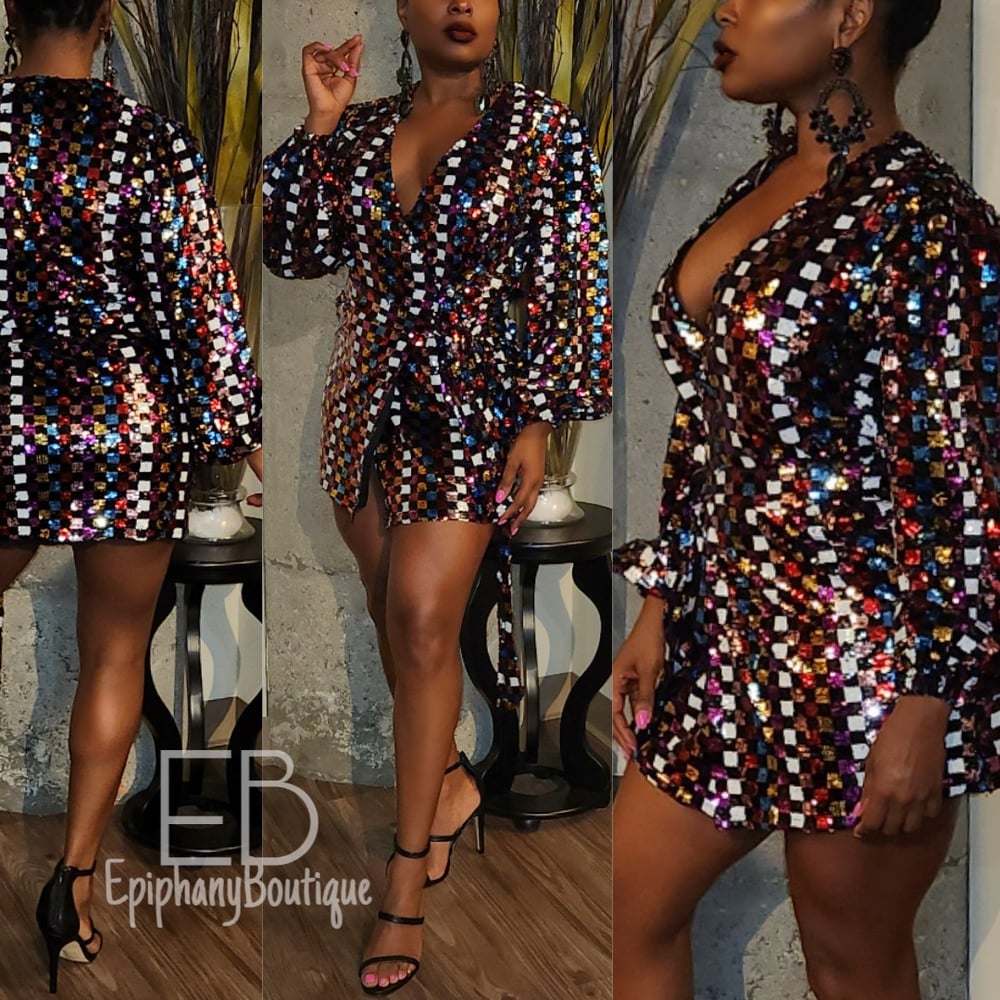 Image of The Leni Sequin Wrap Dress