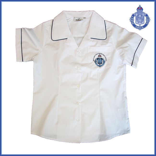 BME - Junior Girls White Blouse Navy Piping | MGHS Uniform Shop