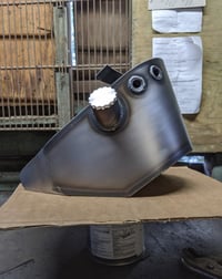 Image 1 of Steel is reel oil bag for 86-2003 sportsters with side fill and classic style side plumbing