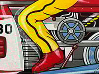 Image 3 of Vintage Toy Motorcycle with Pink Background
