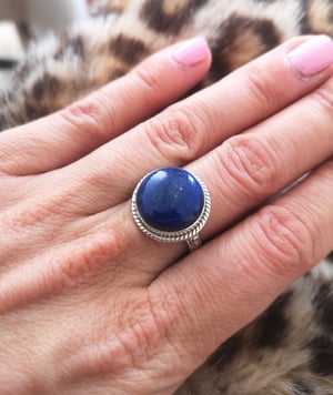 Image of Bague lapis lazuli - taille 58 - ref. 9380