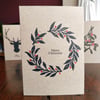 Black Wreath Christmas Cards 