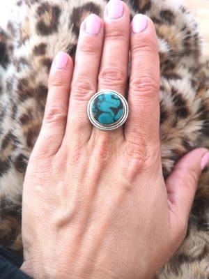 Image of Bague turquoise du tibet - taille 58 - ref. 7381