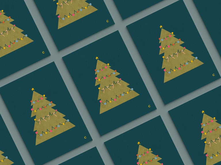 Carte postale illustrée "Sapin"