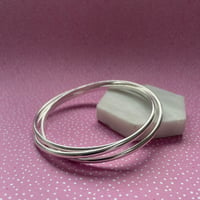 Image 1 of Sterling Silver Russian Wedding Band Bangle