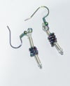 Rainbow beaded coil earrings 