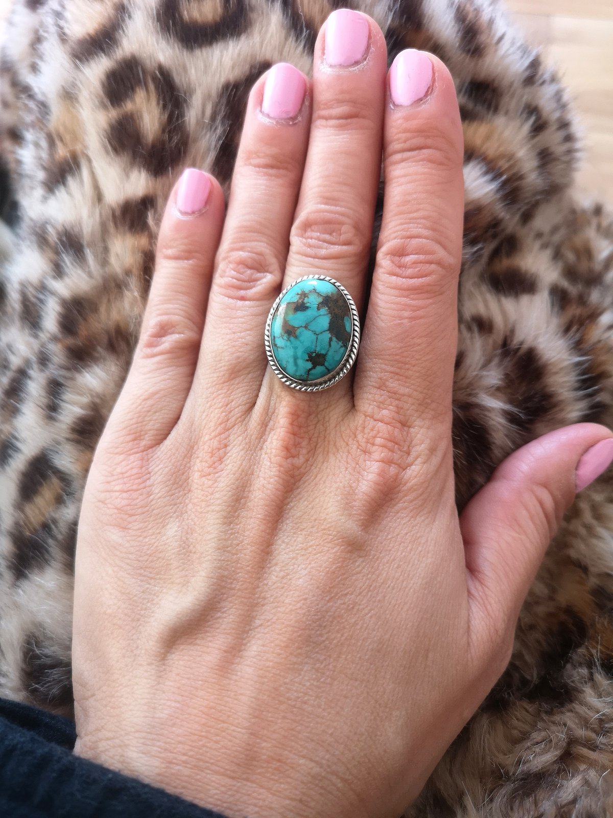 Image of Bague turquoise du tibet - taille 58 - ref. 6680