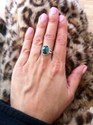 Image of Bague turquoise du tibet - taille 58,5 - ref. 9383