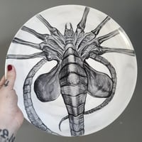 Image 1 of Handpainted Face Hugger ceramic plate