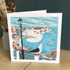 St Ives Harbour Gulls Greeting Card