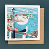 St Ives Harbour Gulls Greeting Card