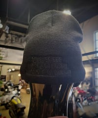 Image 3 of BBHD Black on Black Bar and Shield Knit Hat