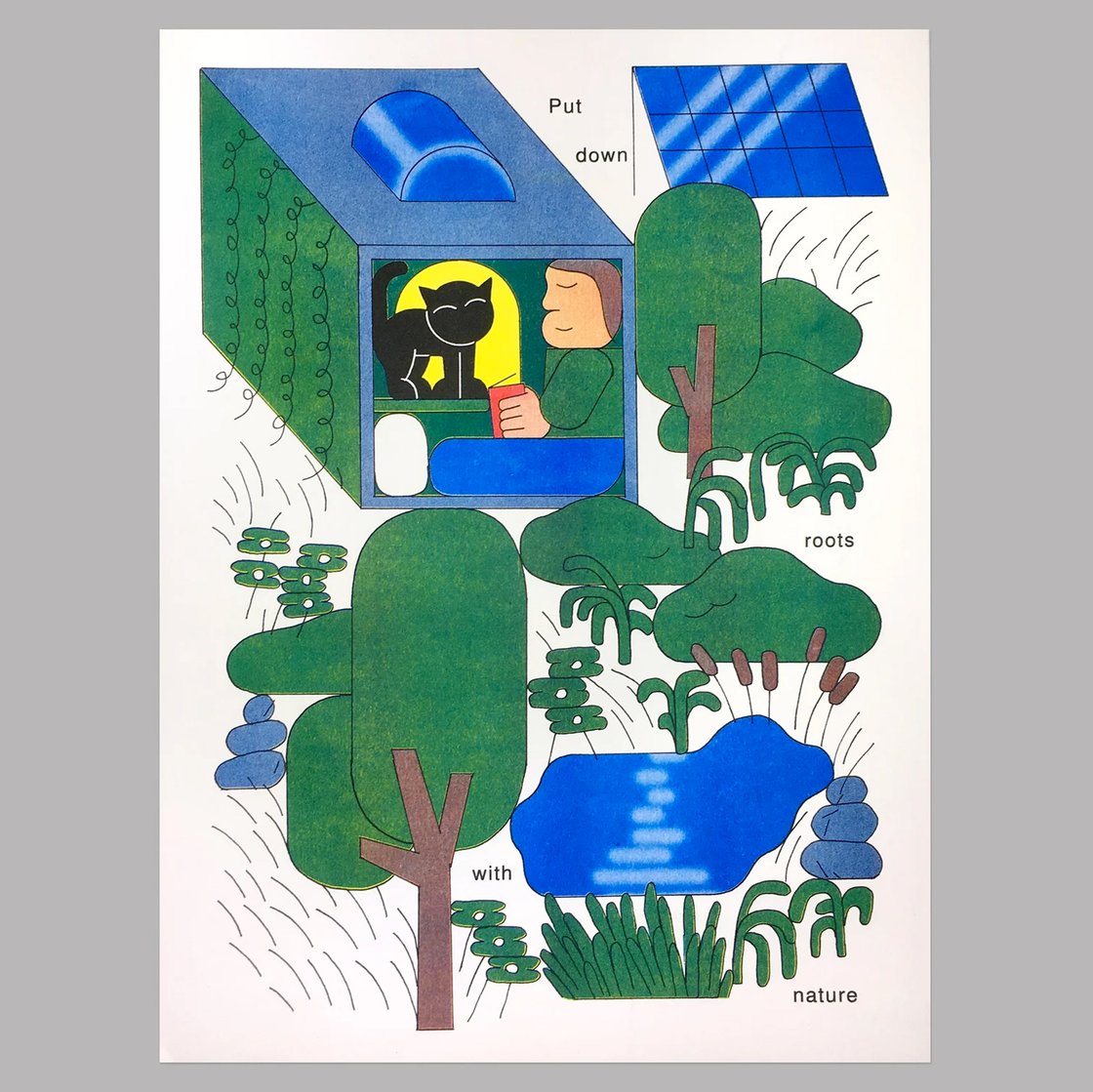 Image of 'Put Down Roots with Nature' A3 Riso Print