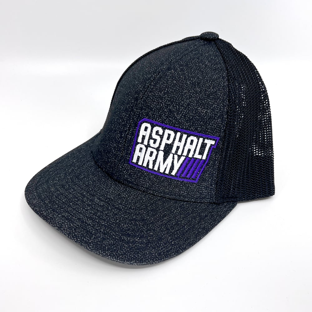 Image of  Pacific Headwear, 405 Charcoal/Black Purple/White Logo