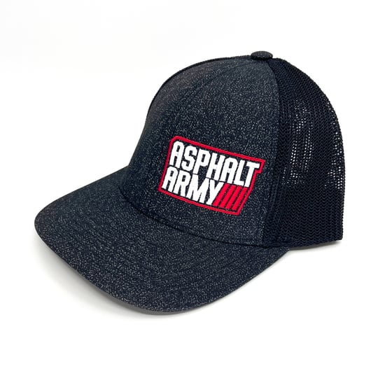 Image of  Pacific Headwear, 405 Charcoal/Black Red/White Logo