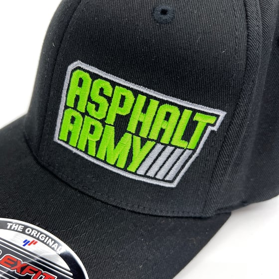 Image of FlexFit Hat Black with Lime/Charcoal