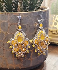 Image 6 of Boucles d'oreilles Swarovski Jaune